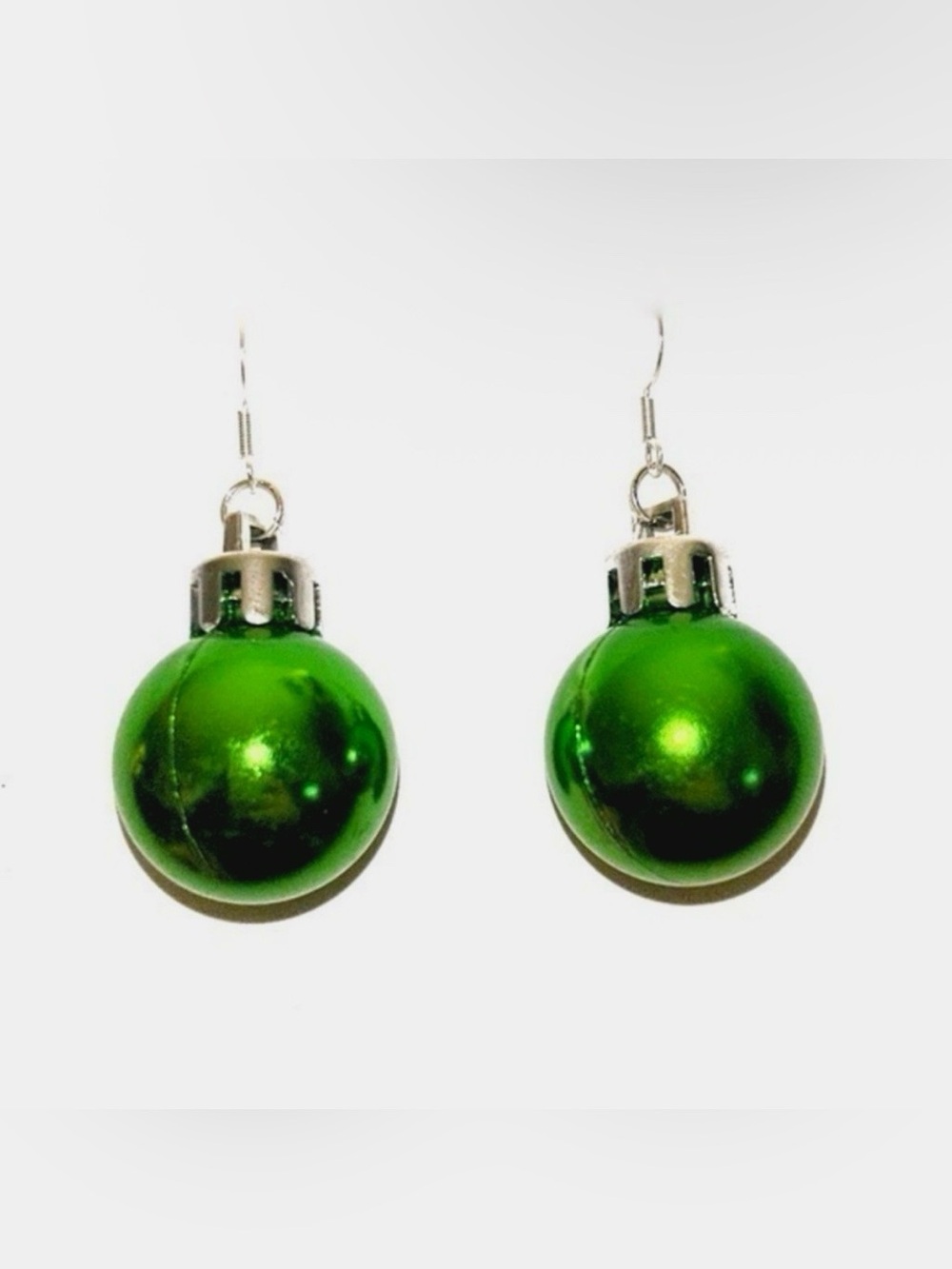 Statement Green Ornament Christmas Earrings